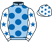 Gillies & Kerr: Light blue, royal blue spots, white sleeves, royal blue stars and cap