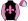 Black Hot Pink Fleur De Lys Pink & Light Blue Striped Sleeves Quartered Cap