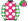 Pink White Spots Green Sleeves White Diamonds Green & Pink Quartered Cap