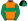 Orange Emerald Green Band & Sleeves Quartered Cap