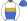 White & Royal Blue Halves Gold Band Royal Blue Cap