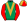 Emerald Green Gold Vee Red Sleeves Quartered Cap