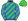Royal Blue & Lime Green Diagonal Stripes Lime Green Cap
