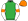 Green White Sleeves Orange Armbands & Cap