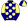 Navy Blue Pale Yellow Spots Halved Sleeves Quartered Cap