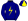 Navy Blue & Purple Halves Yellow Lightning Bolt Navy Blue & Yellow Quartered Cap