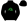 Black Green Half Sun Symbol