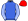 Royal Blue & White Halves Striped Sleeves Red Cap
