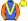Royal Blue Yellow V Red & Yellow Striped Sleeves Yellow Cap