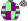 Pale Green Purple Quarters Hooped Sleeves & Checked Cap