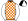Orange & White Checks With Black Horses White Sleeves Quartered Cap With Black Horses