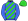 Royal Blue Lime Green Diagonal Stripes & Cap