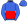 Royal Blue Red Halves