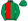Emerald Green Red Vertical Halves