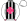 White Black Stripes Pink Maltese Cross White Sleeves & Pink Cuffs