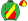 Green Red Halves Yellow Sash Quartered Cap