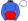 Royal Blue Red Halves White Cap