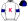 White Cerise K Dark Blue Armbands Quartered Cap