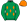 Emerald Green Five Orange Diamonds & Cap
