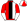 Red White & Black Vertical Thirds Black Saint White & Red Halved Sleeves Quartered Cap