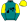 Teal Twelve Apostles Logo Yellow Halved Sleeves & Cap