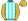Aqua White Stripes Gold Sleeves & Cap