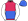 Cerise Royal Blue Halves White Sleeves Royal Blue Cap