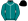 Teal White Seams Black Cap