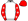 White Red Sleeves White Fleur De Lys Red Cap