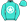 Turquoise White Star In Circle