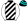 Black White & Aqua Diagonal Stripes White Sleeves Black & Aqua Hooped Cap White Pom Pom