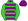 Lime Green Purple & White Hoops & Purple Cap