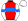 Red Blue Band White Sleeves Blue Armbands White Cap