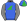 Royal Blue Royal Green Gradient Grey Collar & Sleeves Royal Blue & Royal Green Quartered Cap