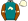 Teal Cream Horsehead & Collar Brown Sleeves Cream Horsehead Epaulettes & On Cap