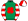 Emerald Green Red Four Leaf Clover Red & White Hooped Sleeves Quartered Cap