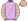 Mauve Gold Diamond Sash & Sleeves Mauve Diamonds Gold Cap Mauve Diamonds