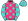 Pink Turquoise Stars & Sleeves Pink Stars Turquoise Cap Pink Stars