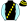 Black Yellow Diamond Sash Pale Blue Sleeves Black & Yellow Hooped Cap With Pale Blue Pom Pom