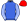 Royal Blue & White Halves Striped Sleeves Red Cap