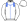 White Royal Blue Epaulettes & Seams