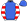 Royal Blue White & Red Hooped Sleeves