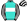 Turquoise White Band Black & White Striped Sleeves & Cap