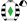 White Green Diamond Black & White Hooped Sleeves Quartered Cap