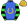 Royal Blue Gold Horseshoe Lime Green & Black Hooped Sleeves Gold Cap