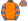 Orange Royal Blue Hooped Sleeves & Cap Royal Blue Pom Pom