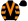 Black Orange Vee Hooped Sleeves