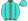Turquoise Grey Stripe & Cuffs Turquoise Cap