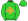 Lime Green Gold Maltese Cross