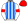 White Blue Vertical Stripes Red Armbands & Cap